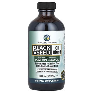 Amazing Herbs, Black Seed™ Oil Blend with Pure Cold-Pressed Pumpkin Seed Oil, 8 fl oz (240 ml)