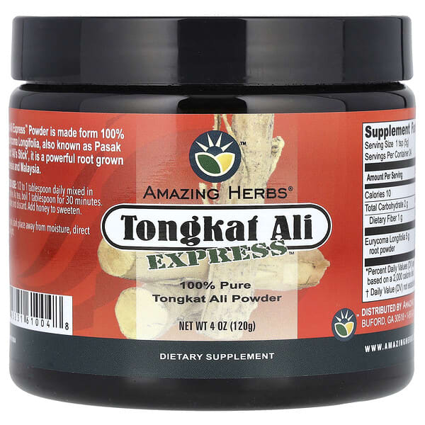 Amazing Herbs, Tongkat Ali Express Powder, 4 oz (120 g)