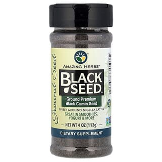 Amazing Herbs, Black Seed, молотые семена черного тмина премиального качества, 113 г (4 унции)
