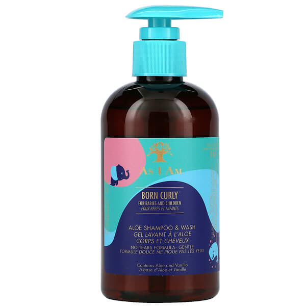 As I Am‏, Born Curly For Babies and Children, Aloe Shampoo & Wash, 8 fl oz (240 ml)