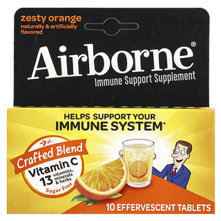 AirBorne, 環境に負けない体づくりサポートサプリメント、ゼスティーオレンジ、発泡タブレット10粒