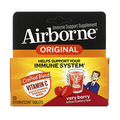 AirBorne (إيربورن)‏, مكمل غذائي لدعم المناعة، بنكهة التوت الغنية، 10 أقراص فوارة