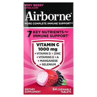 AirBorne, Refuerzo inmunitario, Sabor a bayas, 64 comprimidos masticables