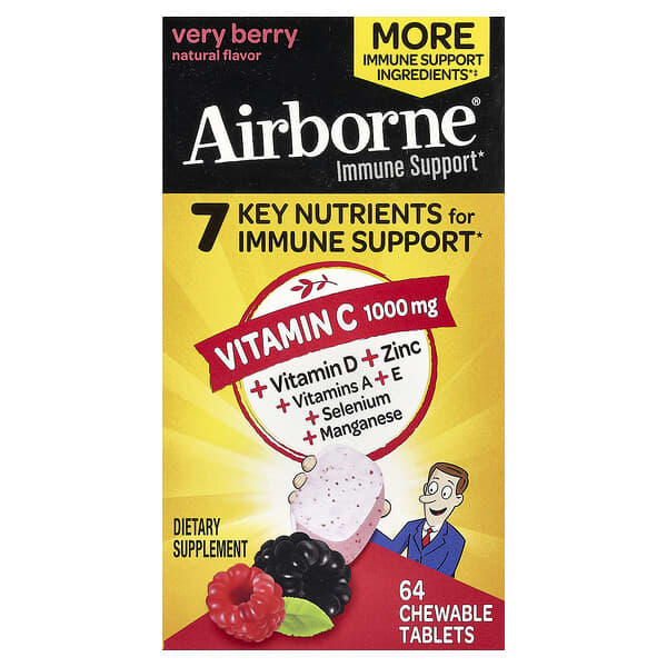 Immune Support, Very Berry, 64 Chewable Tablets