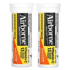 AirBorne, Suplemento de refuerzo inmunitario, Zesty Orange, 2 tubos, 10 comprimidos efervescentes cada uno