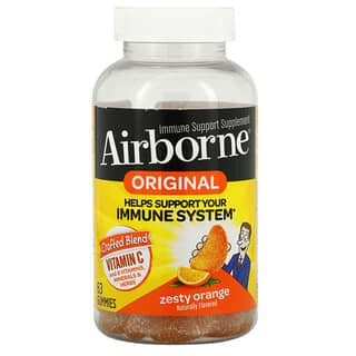 AirBorne, Оригинальная добавка для поддержки иммунитета, пикантный апельсин, 63 жевательные таблетки