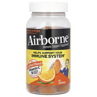 AirBorne, Gommes complémentaires pour le soutien immunitaire, Orange acidulée, 63 gommes