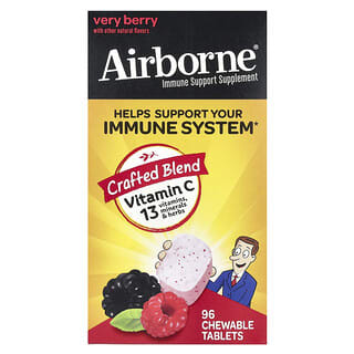 AirBorne, Immune Support Supplement, Ergänzungsmittel zur Unterstützung des Immunsystems, „Very Berry“, 96 Kautabletten