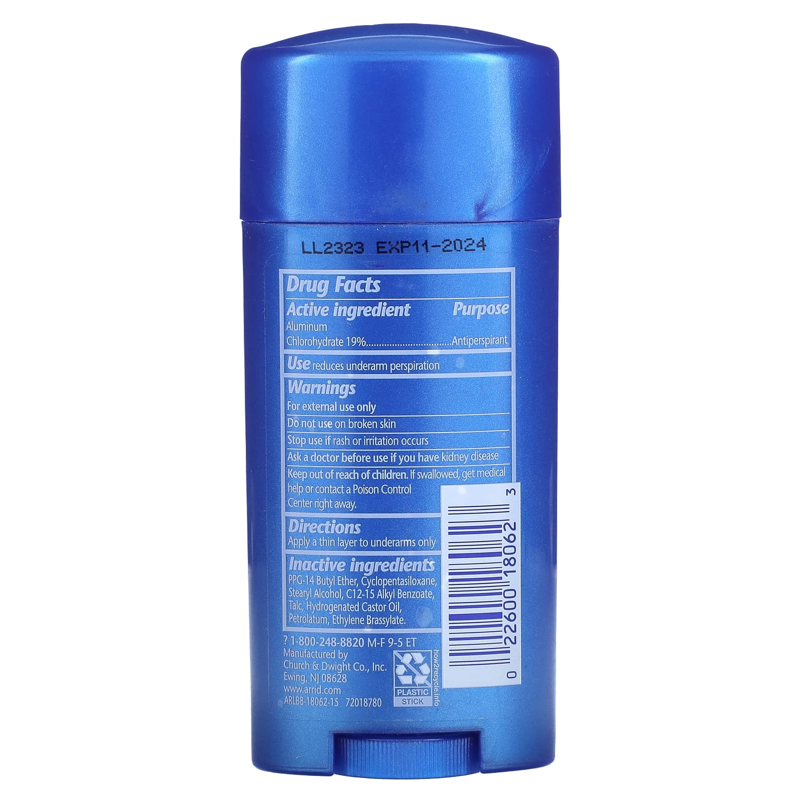 Arrid, Extra Extra Dry XX, Solid Antiperspirant Deodorant, Unscented, 2