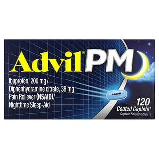 Advil‏, "PM, איבופרופן, 200 מ""ג, 120 טבליות מצופות."