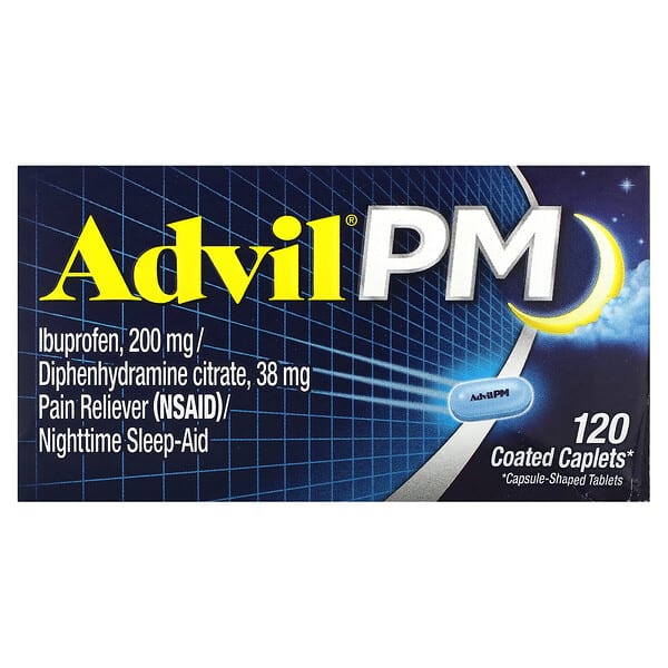 Advil, PM ไอบูโพรเฟน ขนาด 200 มก. บรรจุเม็ดเคลือบ 120 เม็ด