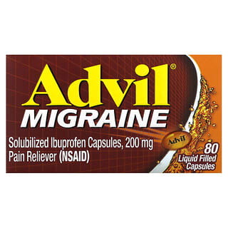 Advil, Enxaqueca, 200 mg, 80 Cápsulas Cheias com Líquidos