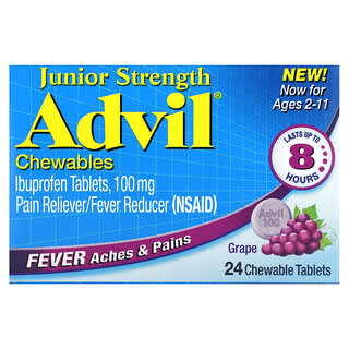 Advil, Junior Strength, 츄어블, 만 2~11세, 포도 맛, 츄어블 24정