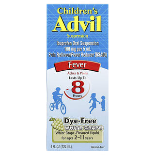 Advil, 어린이용 애드빌, 피버, 만 2~11세용, 백포도, 120ml(4fl oz)