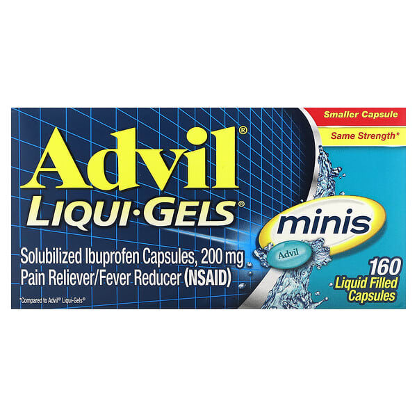 Advil, Liqui-Gels มินนี่ ขนาด 200 มก. บรรจุแคปซูลบรรจุของเหลว 160 แคปซูล