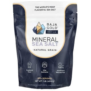 Baja Gold Salt Co., Mineral Sea Salt, Mineral Sea Salt, natürliches Getreide, 454 g (1 lb.)