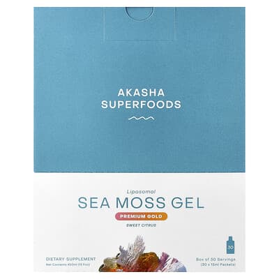 Akasha Superfoods, Liposomal Seaweed Gel, Orange, 30 Packets, 0.5 fl oz (15 ml) Each