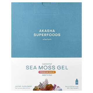 Akasha Superfoods, Gel de musgo marino liposomal, Cítricos dulces, 30 sobres, 15 ml (0,5 oz. líq.) cada uno