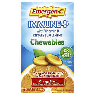Emergen-C, Immune Plus® With Vitamin D, Orange Blast, 42 Chewable Tablets