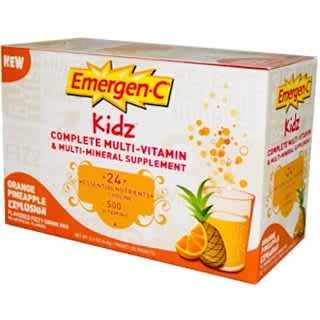 Emergen-C, Kidz, Orange Pineapple Explosion Flavored Fizzy Drink Mix, 30 Packets, 0.3 oz (9.4 g) Each