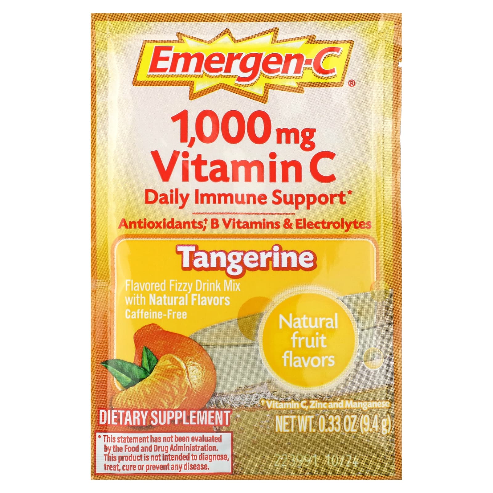 EmergenC, Vitamin C, Tangerine, 1,000 mg, 30 Packets, 0.33 oz (9.4 g) Each