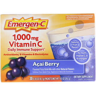 Emergen-C, 1,000 mg ビタミン C, アサイ ベリー, 30パック, 各 8.4 g