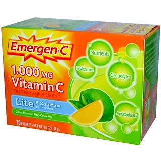 Emergen-C®, ビタミンC 1000 mg , ライト, シトラス, 30 包, 4.0 オンス (114 g)