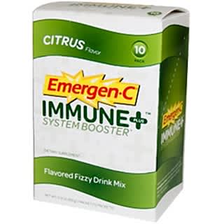Emergen-C, Immune + System Booster, Citrus Flavor, 10 Packets, 0.3 oz (8.6 g) Each
