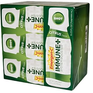 Emergen-C Immune+ System Booster Shot, Citrus Flavor, 6 Pack, 2.5 fl oz (74 ml) Each