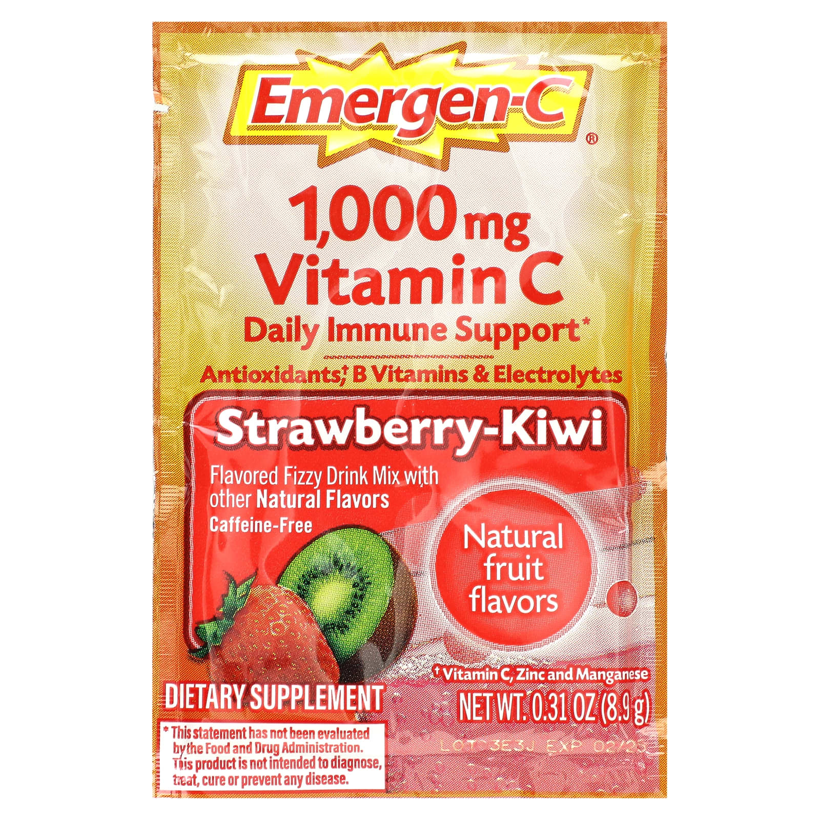 EmergenC, Vitamin C, StrawberryKiwi, 1,000 mg, 30 Packets, 0.31 oz (8