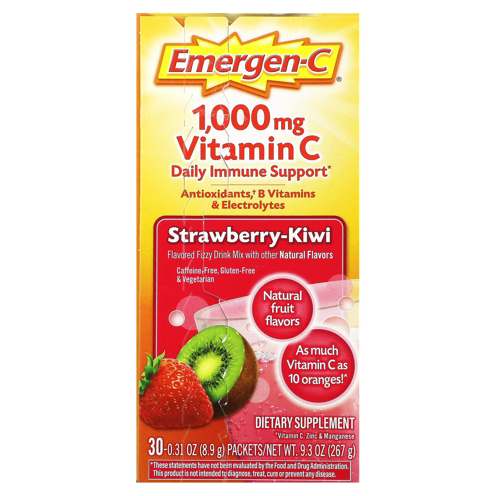EmergenC, Vitamin C, StrawberryKiwi, 1,000 mg, 30 Packets, 0.31 oz (8