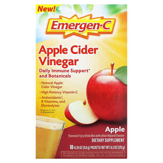 Emergen-C, Apple Cider Vinegar, Apple, 18 Packets 0.35 oz (9.8 g) Each