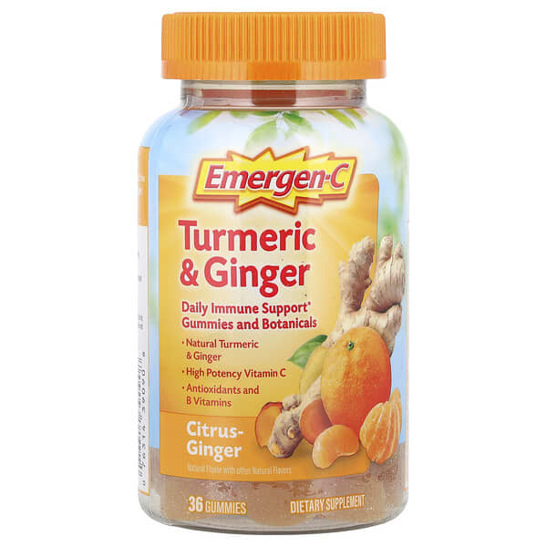 Emergen-C, 강황 & 생강, 감귤류-생강, 구미젤리 36개