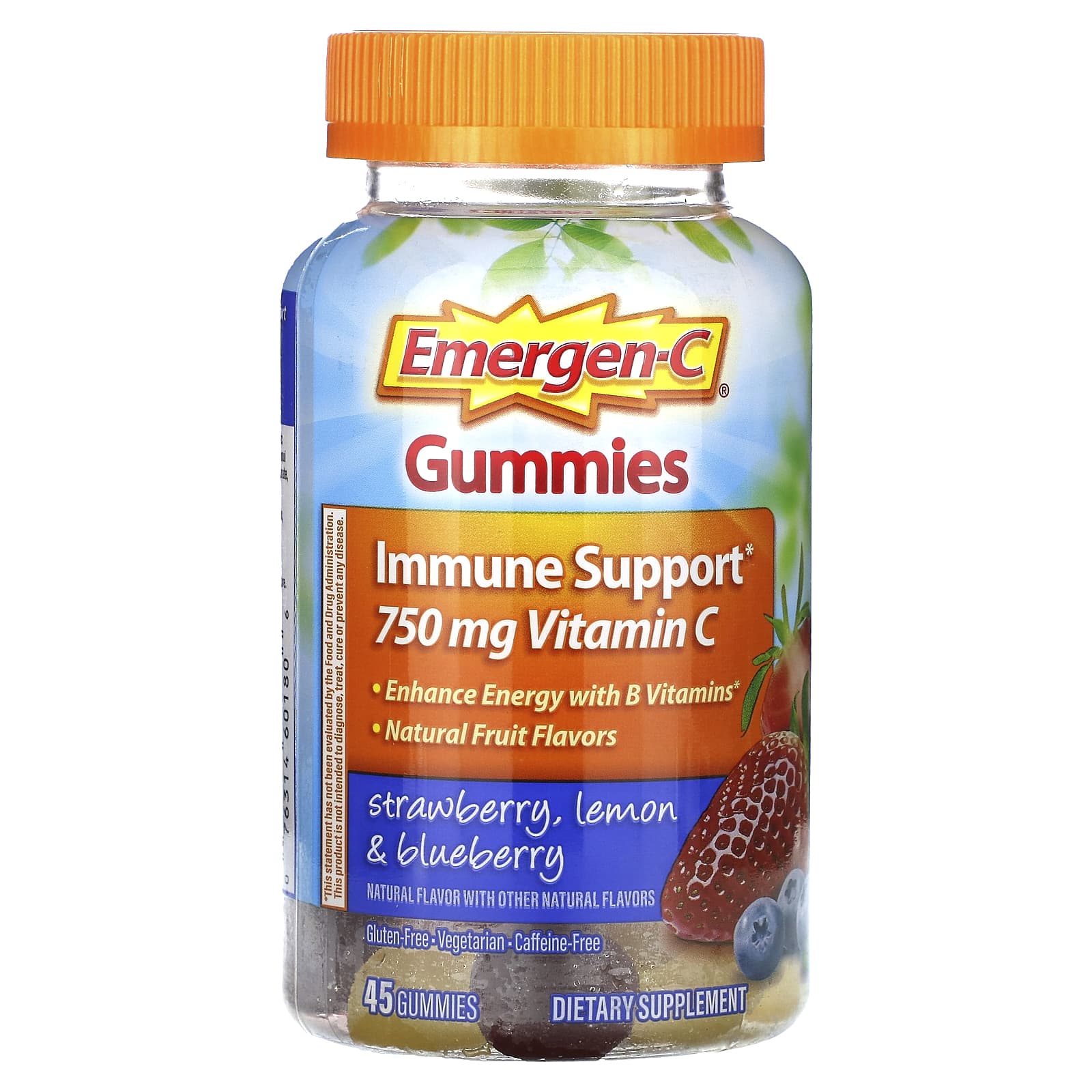 Emergen-C, Immune Support Gummies, Strawberry, Lemon & Blueberry, 45 ...