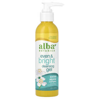 Alba Botanica, Even & Bright, Gel de limpieza, Complejo alpino suizo, 177 ml (6 oz. líq.)