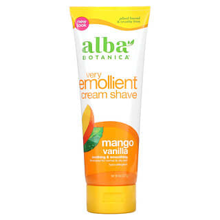 Alba Botanica, Crème à raser très émolliente, Mangue et vanille, 227 g