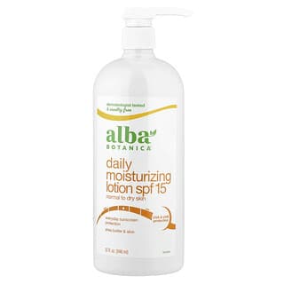 Alba Botanica, 超潤膚身體乳，日常抗曬，SPF 15，32 液量盎司（946 毫升）