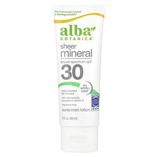 Alba Botanica, Sheer Mineral Sunscreen Lotion, SPF 30, bezzapachowy, 89 ml