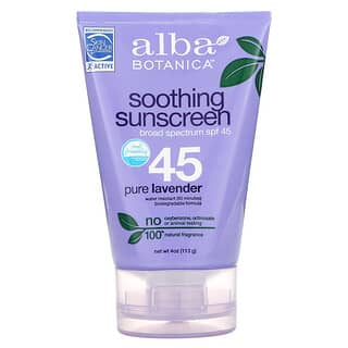 Alba Botanica, Soothing Sunscreen, SPF 45, Pure Lavender, 4 oz (113 g)