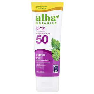 Alba Botanica, Dětský opalovací krém, SPF 50, tropické ovoce, 89 ml (3 fl oz)