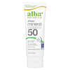 Alba Botanica, 시어 미네랄 자외선 차단 로션, SPF 50, 향료 무함유, 89ml(3fl oz)