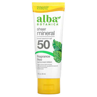 Alba Botanica, Protector solar mineral para practicar deportes, FPS 45, Sin fragancia, 113 g (4 oz)