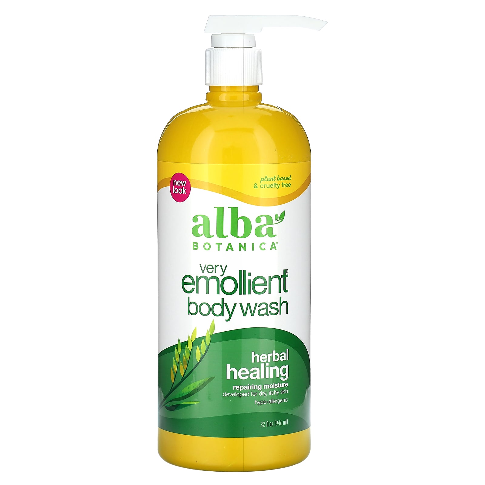 Alba Botanica, Very Emollient Body Wash, Herbal Healing, 32 fl oz (946 ml)
