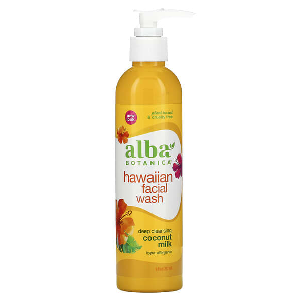 Alba Botanica, Hawaiian Facial Wash, Deep Cleansing Coconut Milk, 8 fl oz (237 ml)