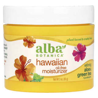 Alba Botanica, Hawaiian Oil Free Moisturizer, Refining, Aloe & Green Tea, 3 oz (85 g)