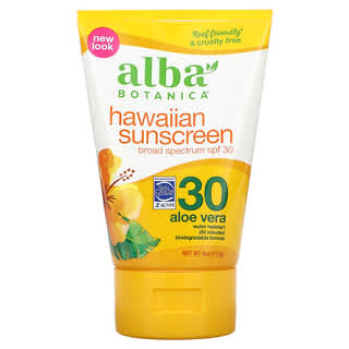 Alba Botanica, واقي من الشمس طبيعي من هاواي، عامل الحماية من الشمس 30، 4 أونصات (113 جم)