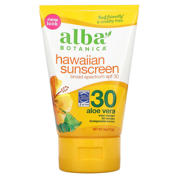 Alba Botanica, 天然ハワイアン・サンスクリーン(日焼け止め)SPF 30、4 oz (113 g)