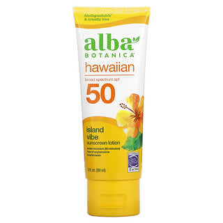 Alba Botanica, Hawaiian Sunscreen Lotion, SPF 50, Island Vibe, 3 fl oz (89 ml)