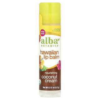 Alba Botanica, Baume hawaïen pour les lèvres, crème de coco nourrissante, 15 onces (4,2 g)