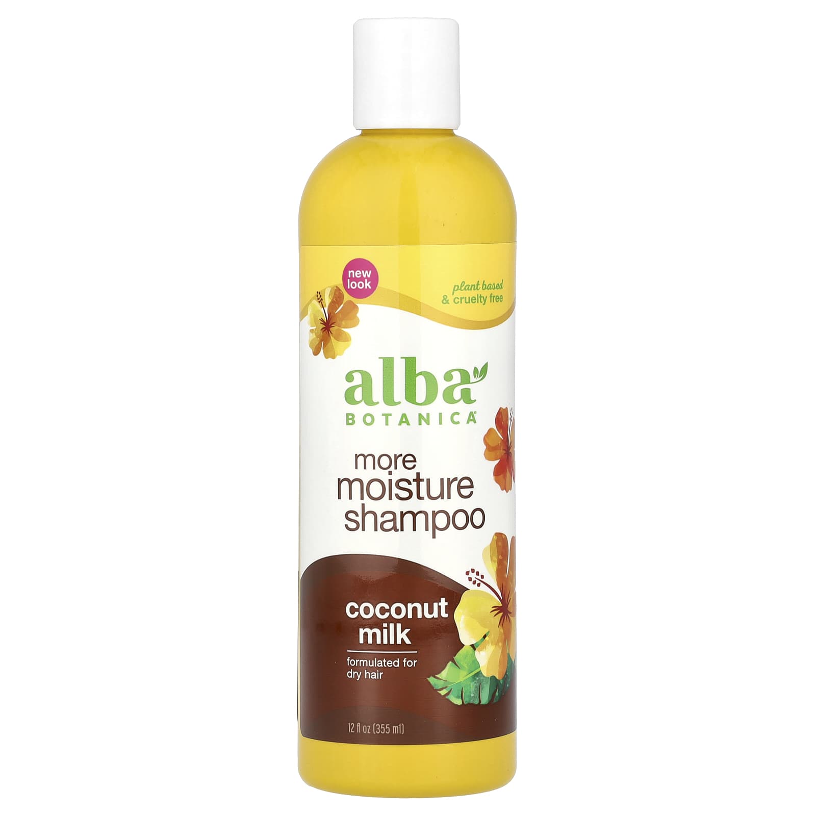 Alba Botanica, More Moisture Shampoo, For Dry Hair, Coconut Milk, 12 fl